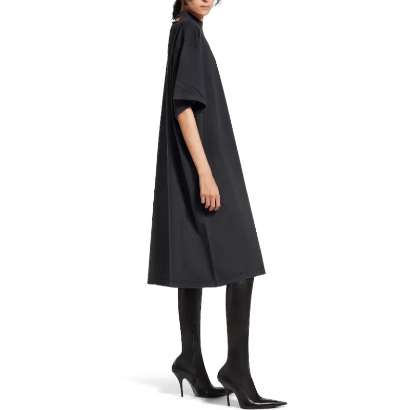 Balenciaga Mockneck Short Sleeve T Shirt Dress-3