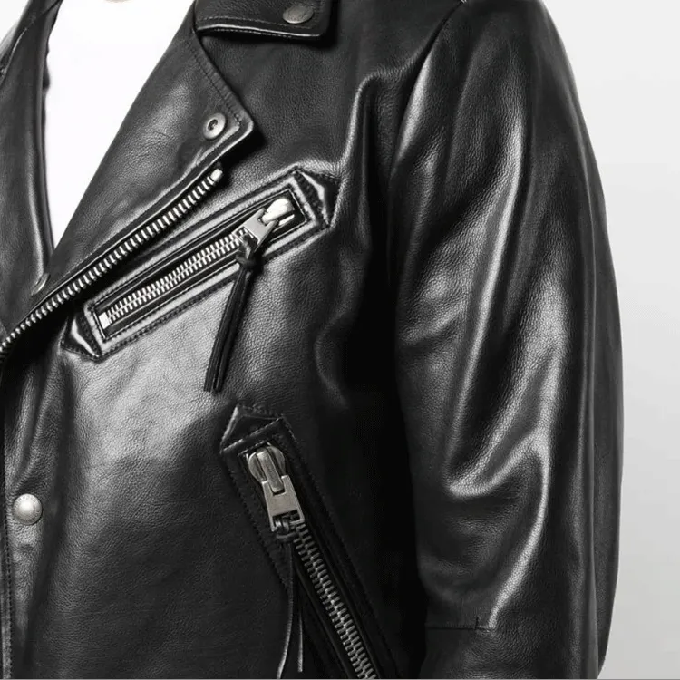 TOM FORD Off-centre Leather Jacket-4