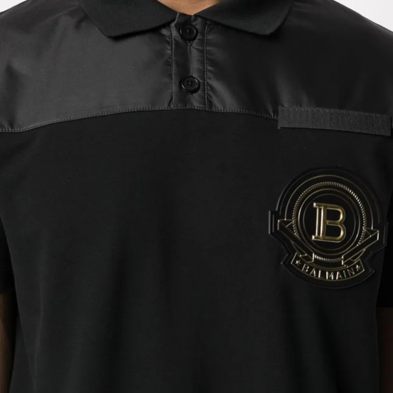 BALMAIN Polo Shirts Men Black-4