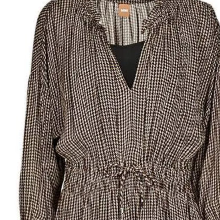 HUGO BOSS Long Sleeved Dresses Women's Brown-3