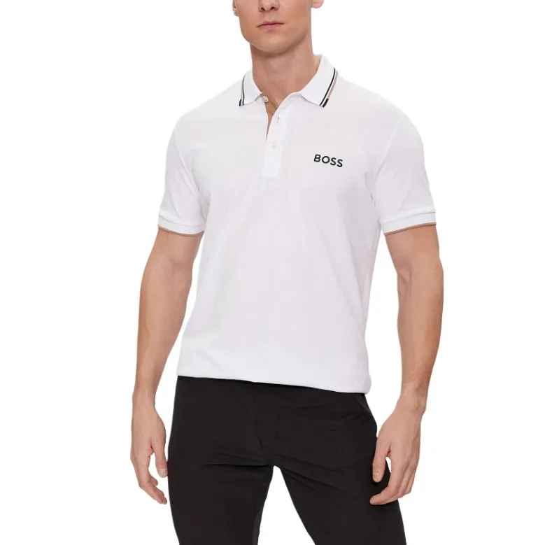 HUGO BOSS Logo Embroidered Short Sleeved Polo Shirt-3