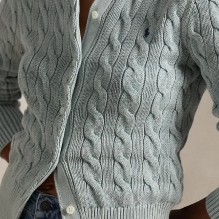 Polo Ralph Lauren Cable Knit Cardigan Light Chambray-4