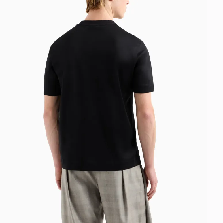 EMPORIO ARMANI Asv Lyocell blend Jersey T shirt With Print And Floral Embroidery-4