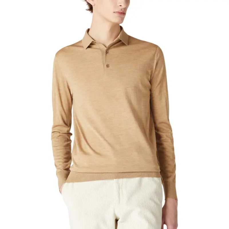 Loro Piana Polo Shirt Men's Golden Wheat Mixed Color-2