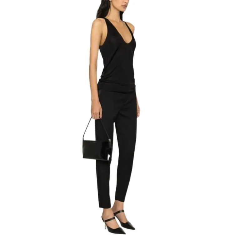 SAINT LAURENT U Neck Sleeveless Tank Top-2