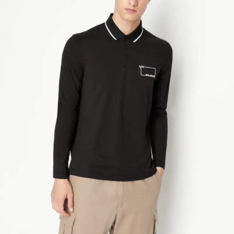 EMPORIO ARMANI SS23 Polo Shirt Men's Black-1