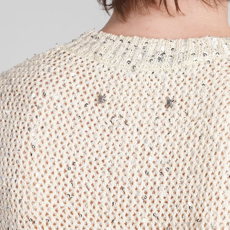 Golden Goose Sequined Mesh Knitted Tank Top-4