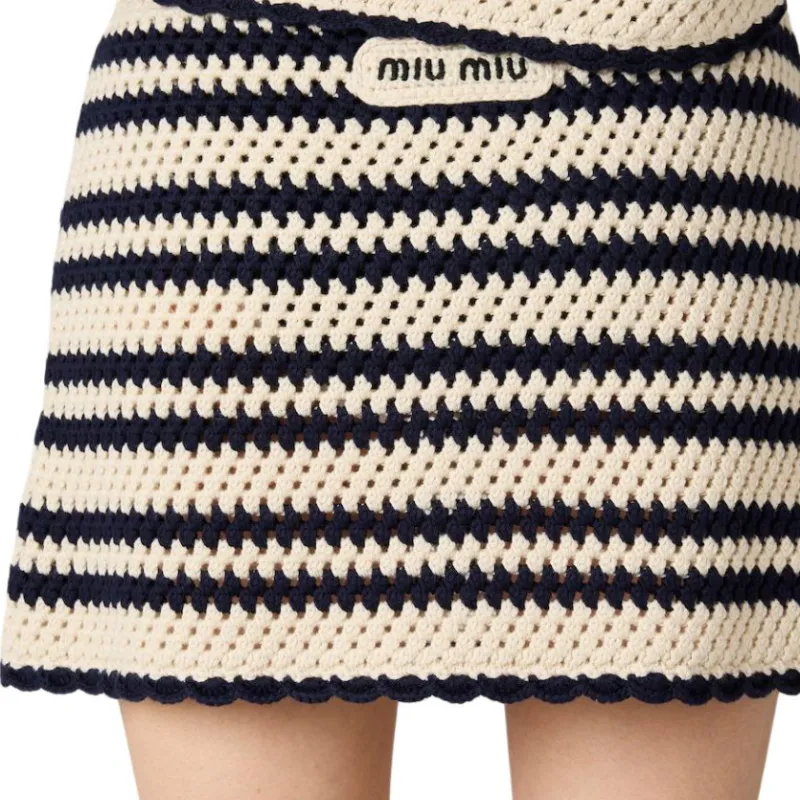 MIU MIU SS25 Casual Short Skirts Women's Blue-4