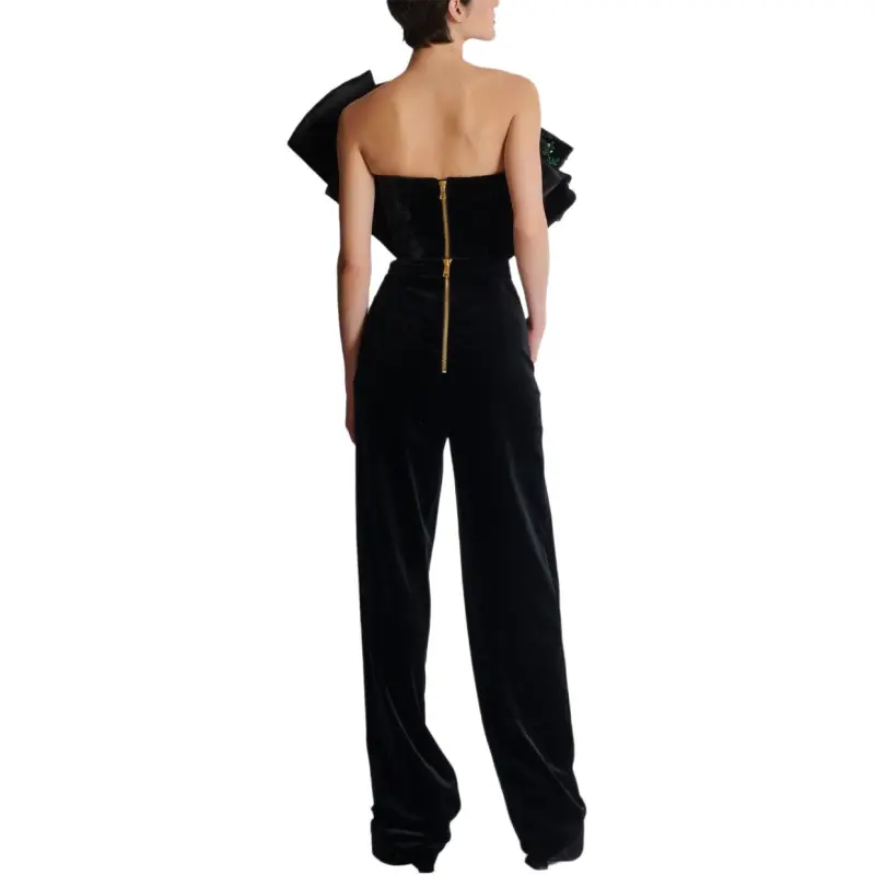 BALMAIN High Waist Velvet Pants-3