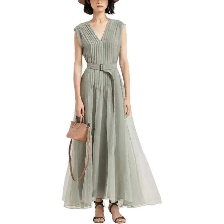 Brunello Cucinelli Monili Pleated Dress-1