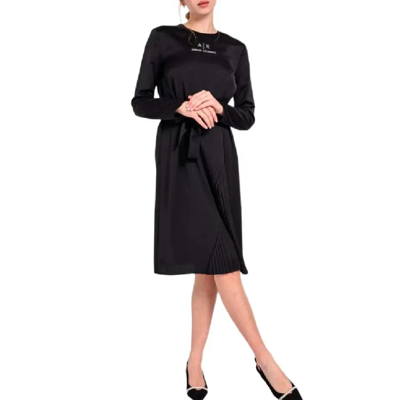 ARMANI EXCHANGEAE SS24 Long Sleeved Dress Women's Black-2