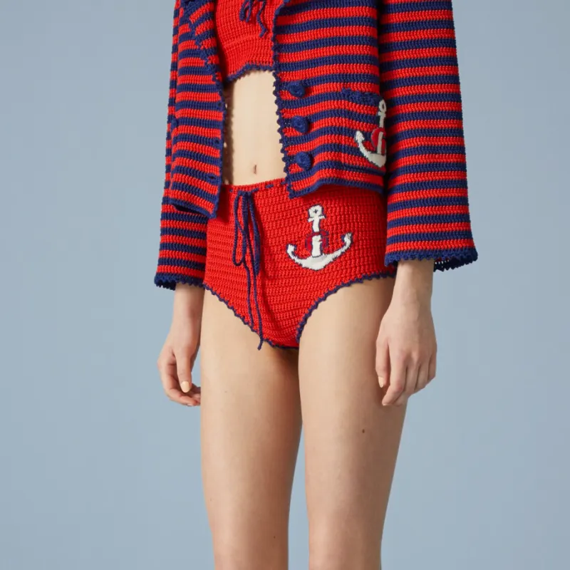 GUCCI Casual Shorts Women's Red-3