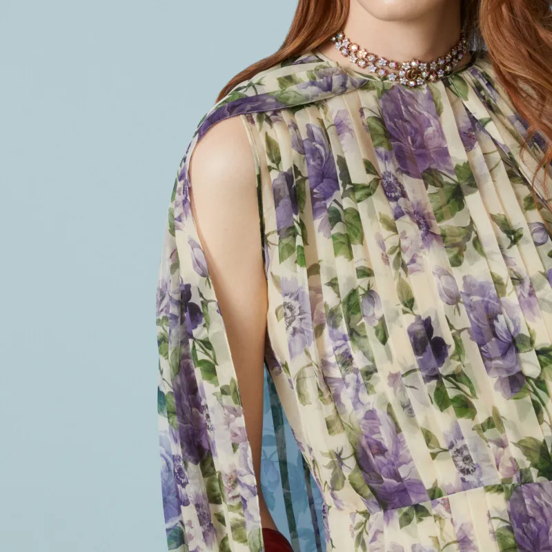 GUCCI SS23 Long-Sleeved Dresses Women's Light Purple-4