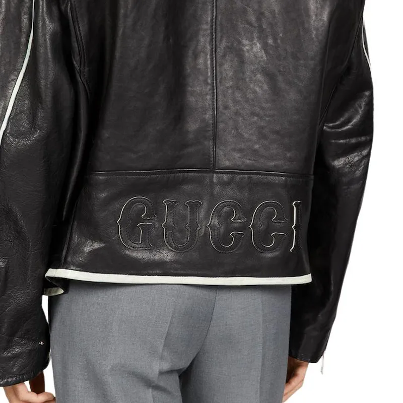 GUCCI Leather Jackets Men Black-6