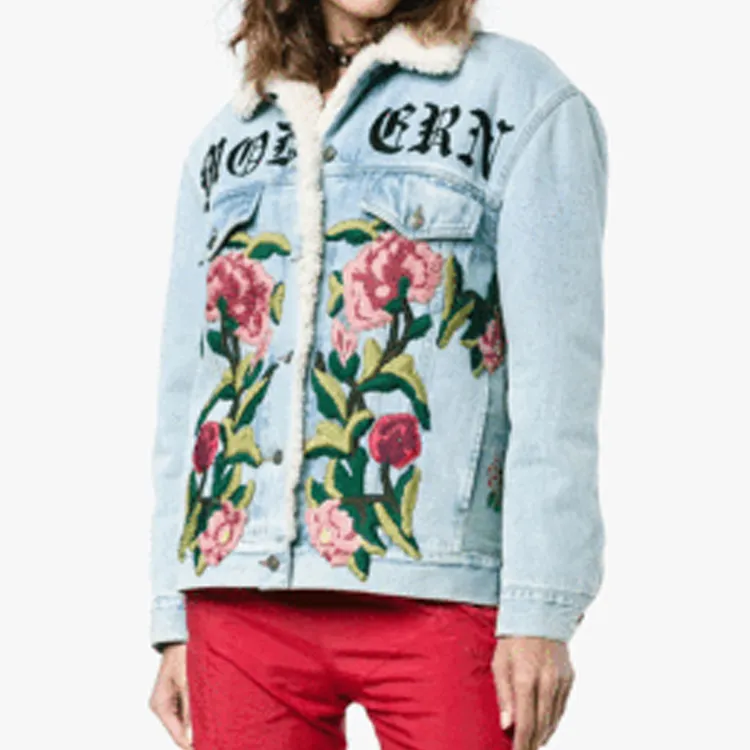 GUCCI Velvet Jackets Women's Blue-1