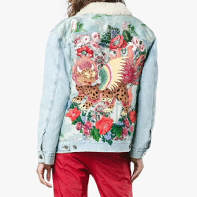 GUCCI Velvet Jackets Women's Blue-3