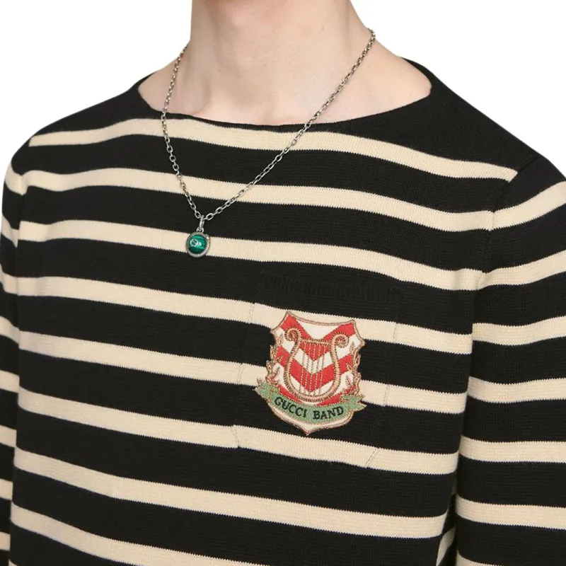 GUCCI T-Shirts Women's Black White Stripes-4