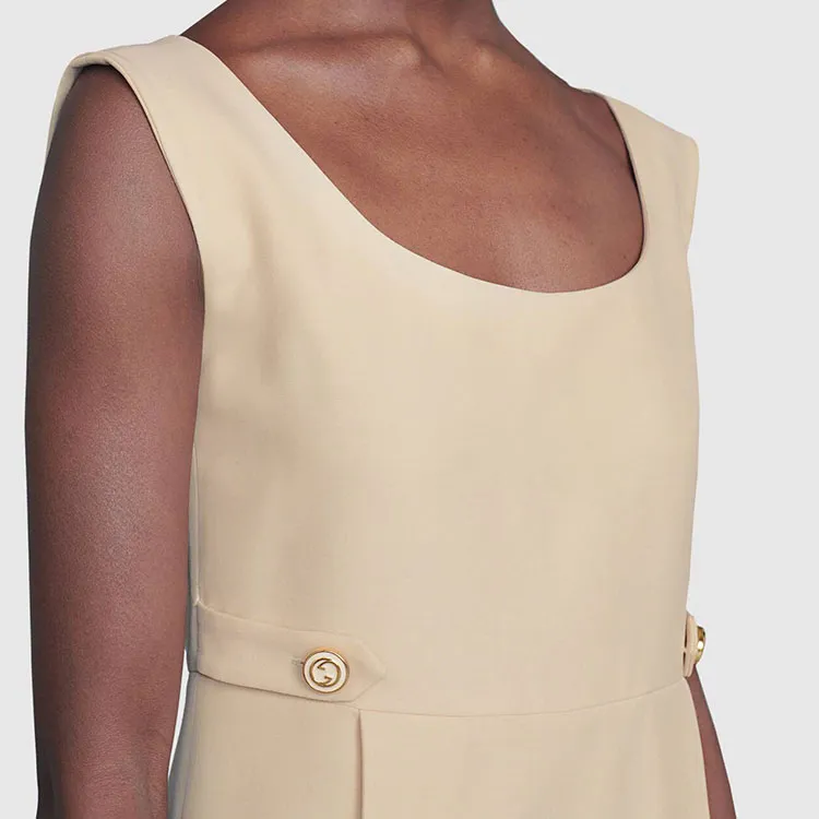 GUCCI Sleeveless Dresses Women's White-4