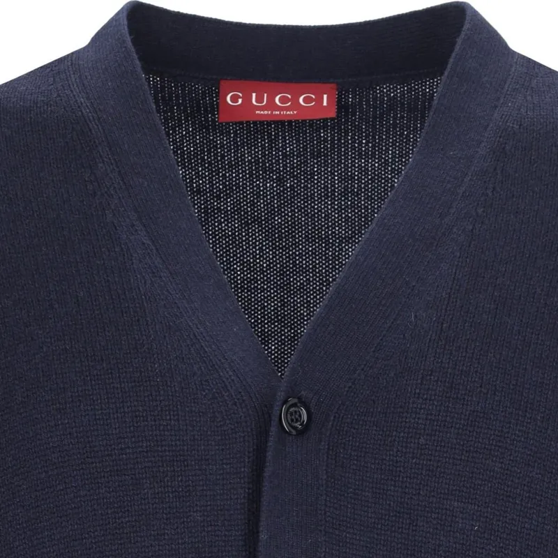 GUCCI Buttoned Up V Neck Cardigan-2