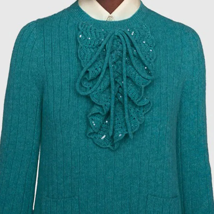 GUCCI Long Sleeved Dresses Women's Dark Blue-5