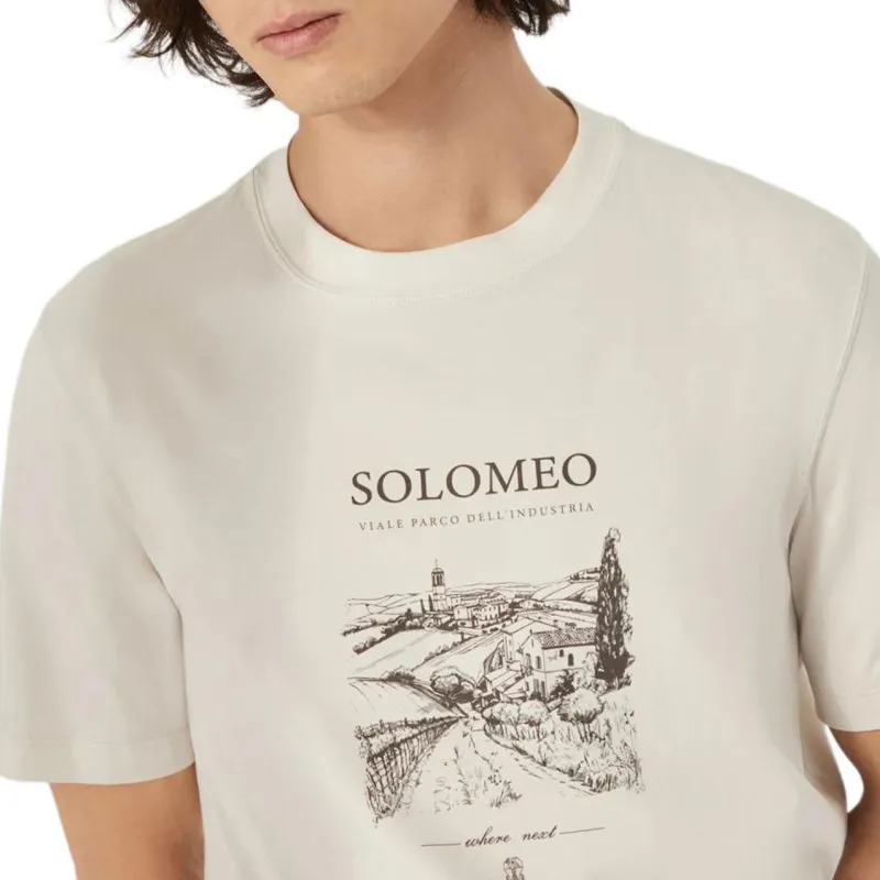Brunello Cucinelli Graphic Printed Crewneck T Shirt-4