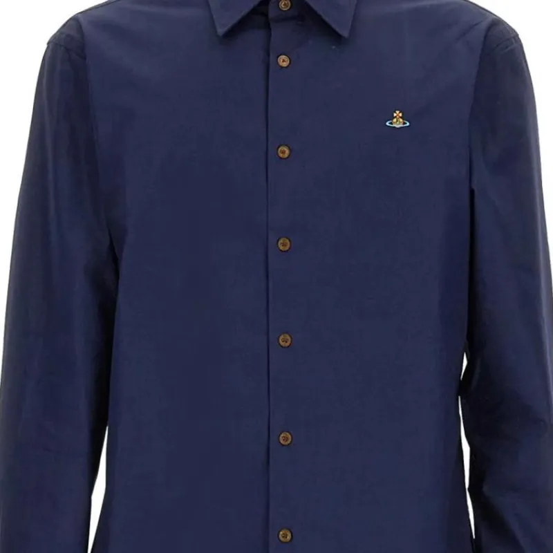 Vivienne Westwood Logo Embroidered Long Sleeved Shirt-4