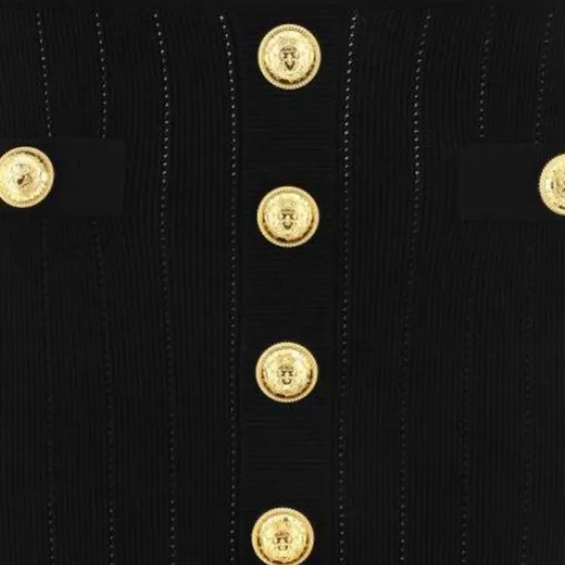 BALMAIN Button Embellished Knitted Mini Skirt-2