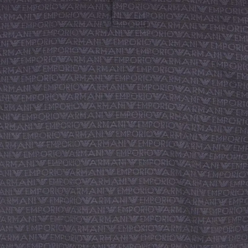EMPORIO ARMANI Jersey Polo Shirt With All over Jacquard Lettering-3