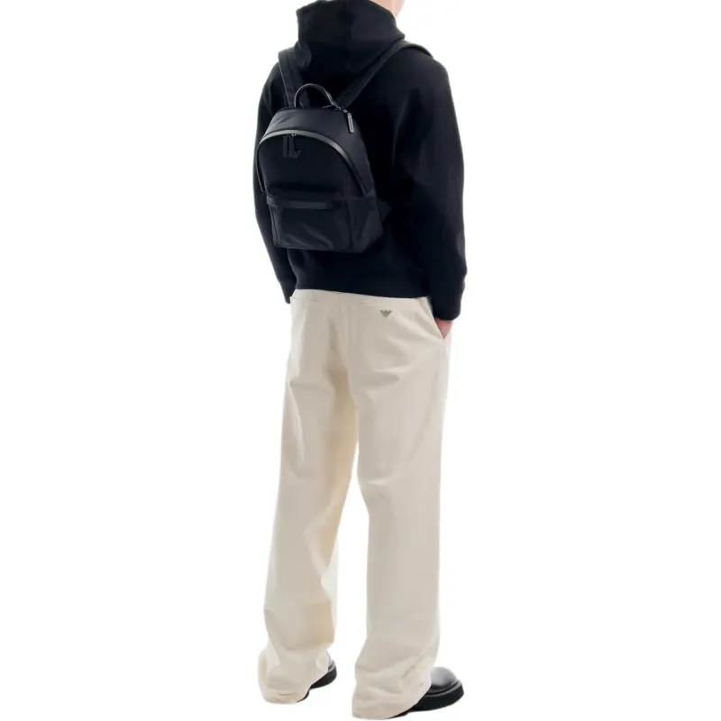 EMPORIO ARMANI Asv Double jersey Hooded Sweatshirt With Oversized Embossed Logo Embroidery-3