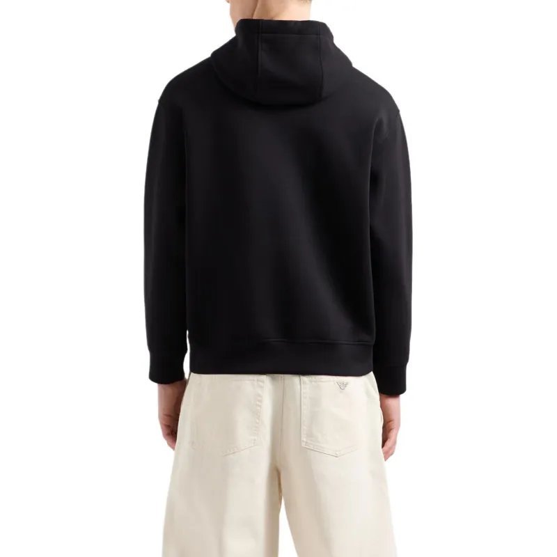 EMPORIO ARMANI Asv Double jersey Hooded Sweatshirt With Oversized Embossed Logo Embroidery-2