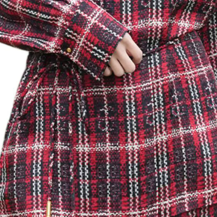 BESIONIA SS25 Shirt Women's Red Plaid Pattern-6