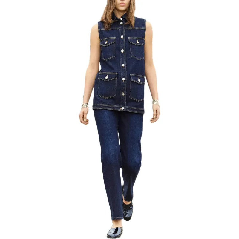 CHANEL Tank Tops Women's Dark Blue-2