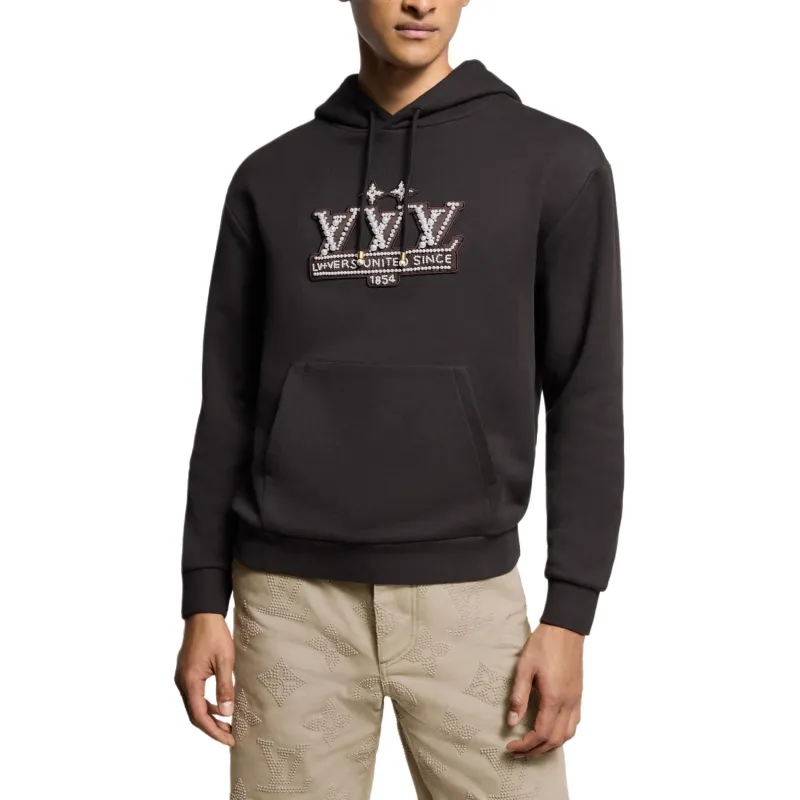 Lv Pearl Embellished Hoodie-2