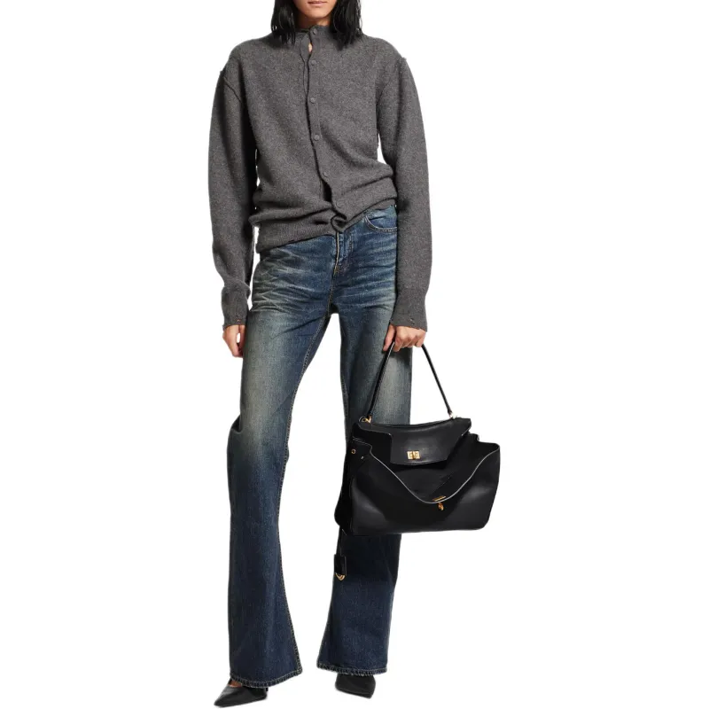 Balenciaga Logo Patch Bootcut Jeans-2
