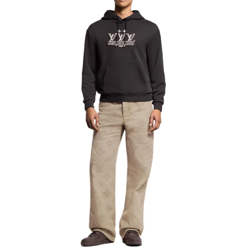 Lv Pearl Embellished Hoodie-1