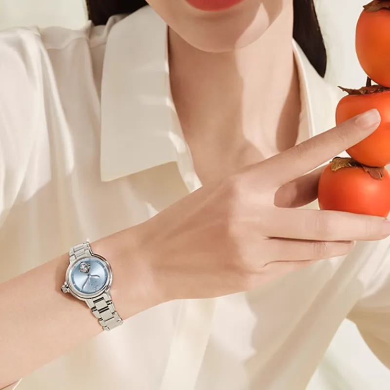 Fiyta Satsuma Ruyi Automatic Mechanical Movement Stainless Steel Strap Watch Women's Watch Blue Dial-6