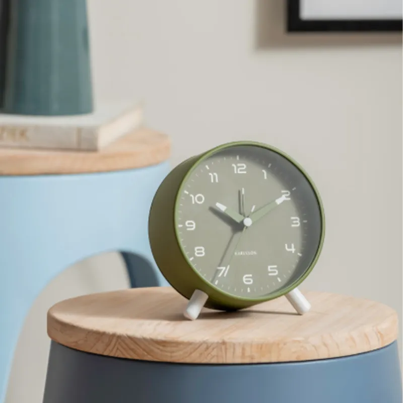 Karlsson Sweeping Seconds Movement Iron Alarm Clock Unisex Green-2