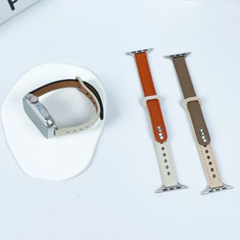 QIZHENG Watch Band Apple Compatibility Leather-2