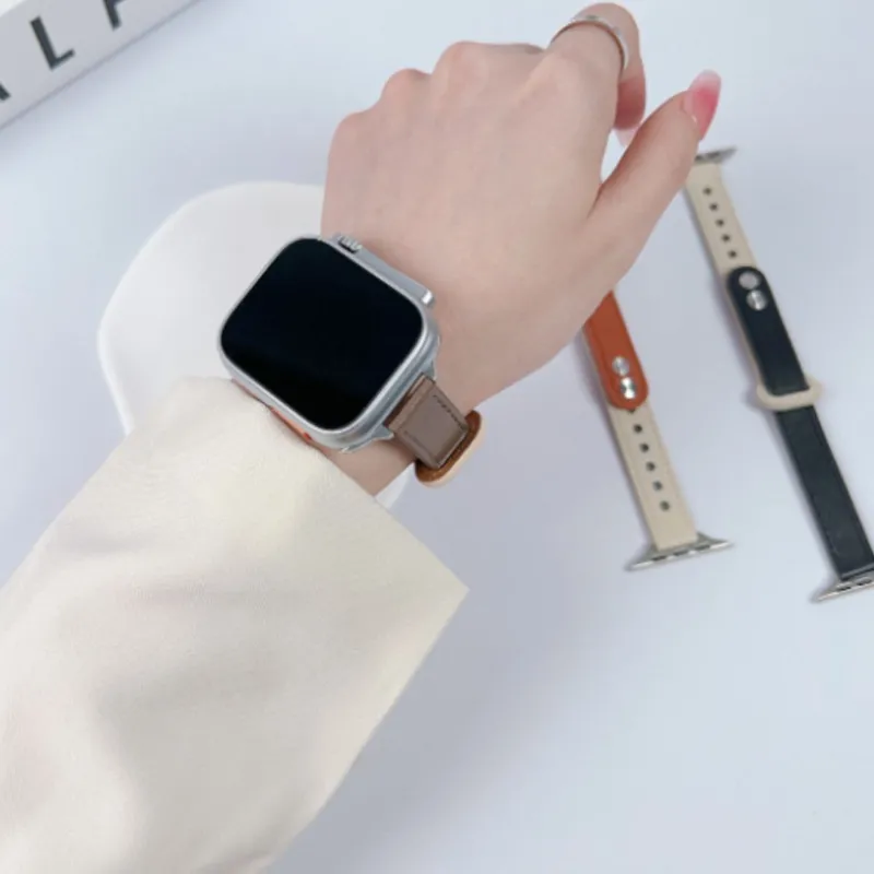 QIZHENG Watch Band Apple Compatibility Leather-4