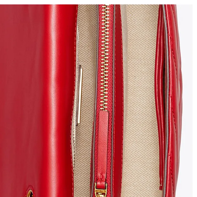 TORY BURCH Kira Sheepskin Crossbody Bag, Shoulder Bag Women's True Red-4