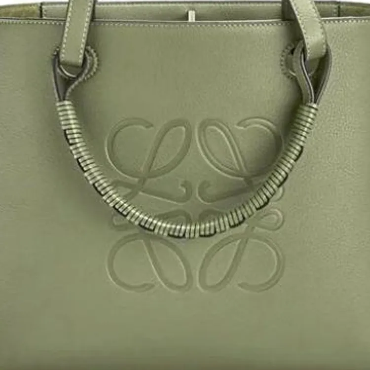 LOEWE Anagram Cow Leather Tote Bag, Handbag, Shoulder Bag Trumpets Women's Pea Green-5