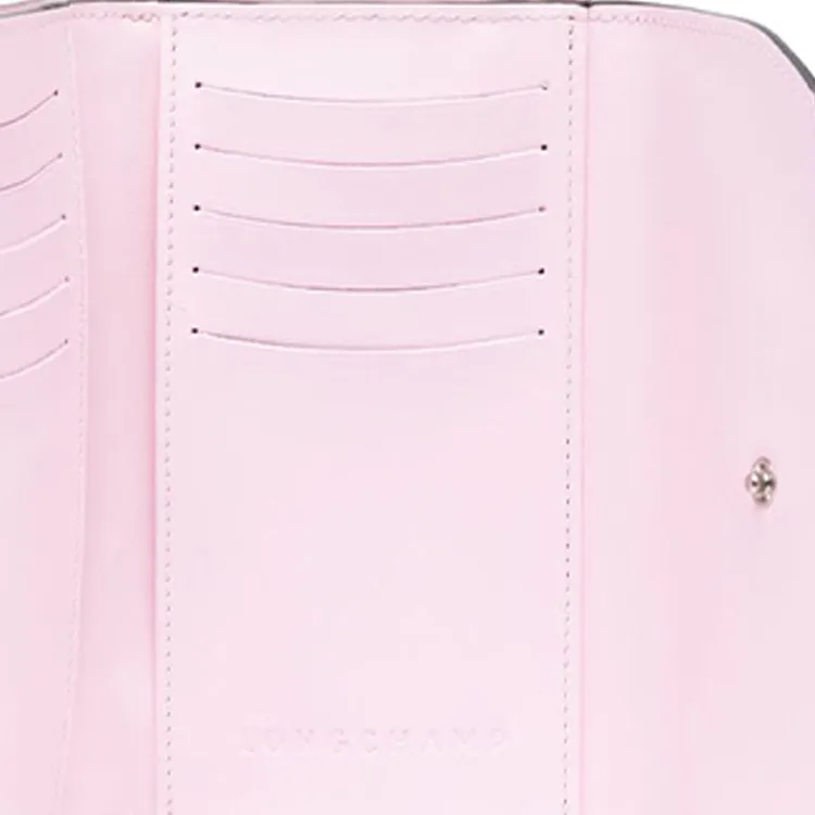 LONGCHAMP Roseau Calfskin Wallet Women's Light Pink-3