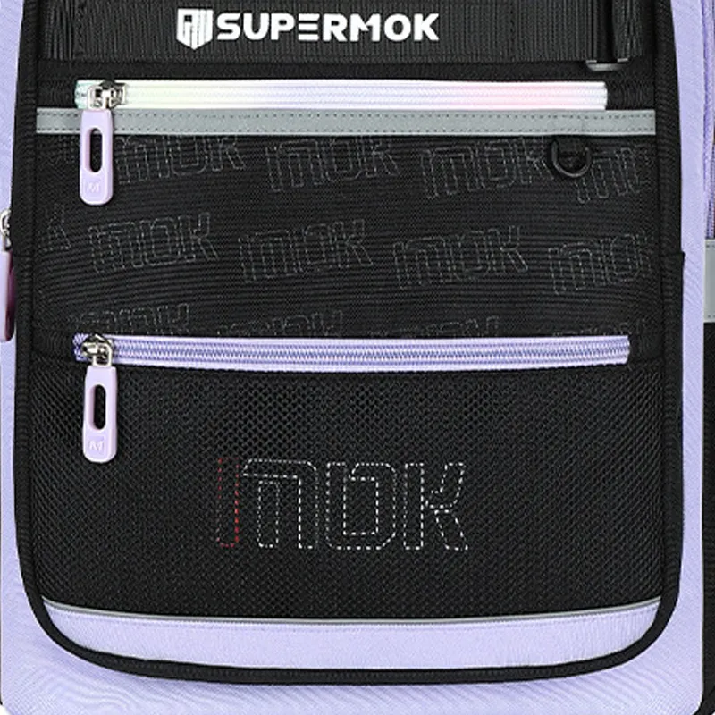 MOK Oxford Backpack Regular Unisex Black Red/Black Purple-3