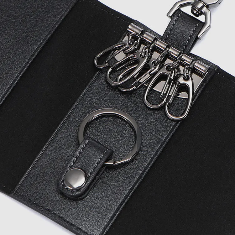 SEPTWOLVES Artificial Leather Key Pouch Trumpets Unisex Black-4