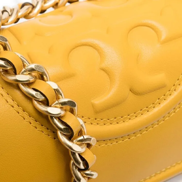 TORY BURCH Sheepskin Crossbody Bag Shoulder Bag Women's Yellow-4