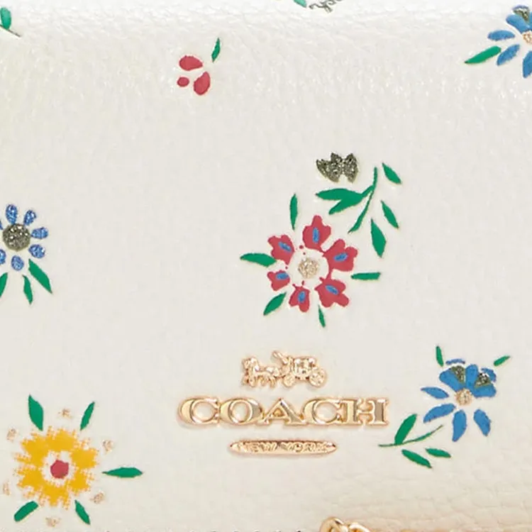 COACH Leather Chain Bag, Shoulder Bag, Crossbody Bag, Wallet, Clutch Mini Women's White-3
