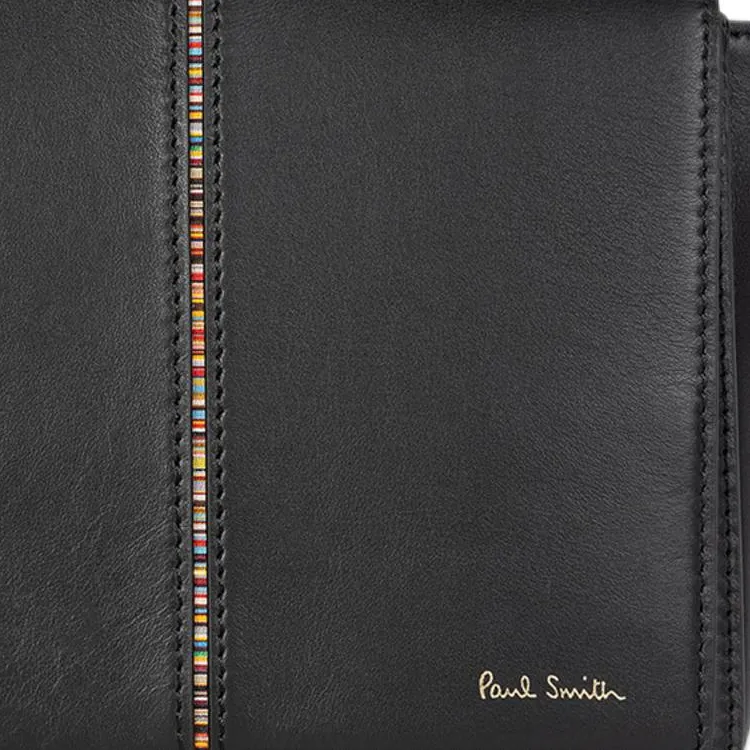 Paul Smith Leather Flap Crossbody Bag Women's Black-3