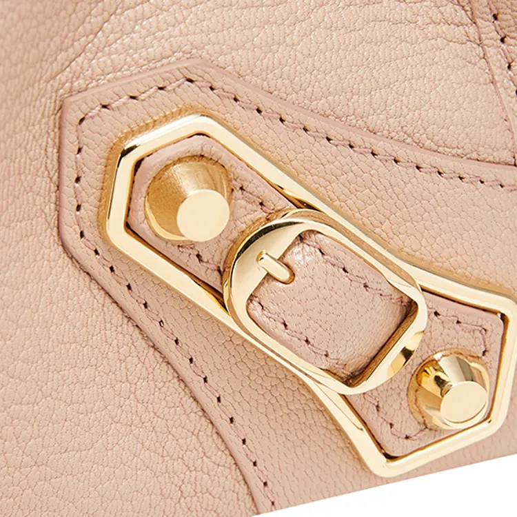 Balenciaga Shiny Goatskin One Shoulder Handbag Women's Dusty Pink-4