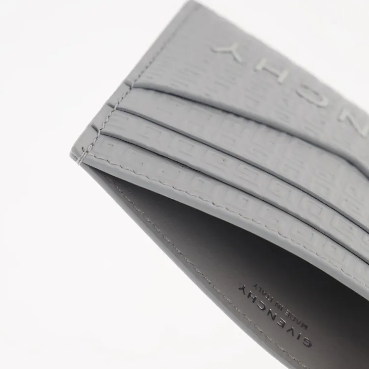 GIVENCHY Cow Leather Card Holder Regular Men's Light Gray-4
