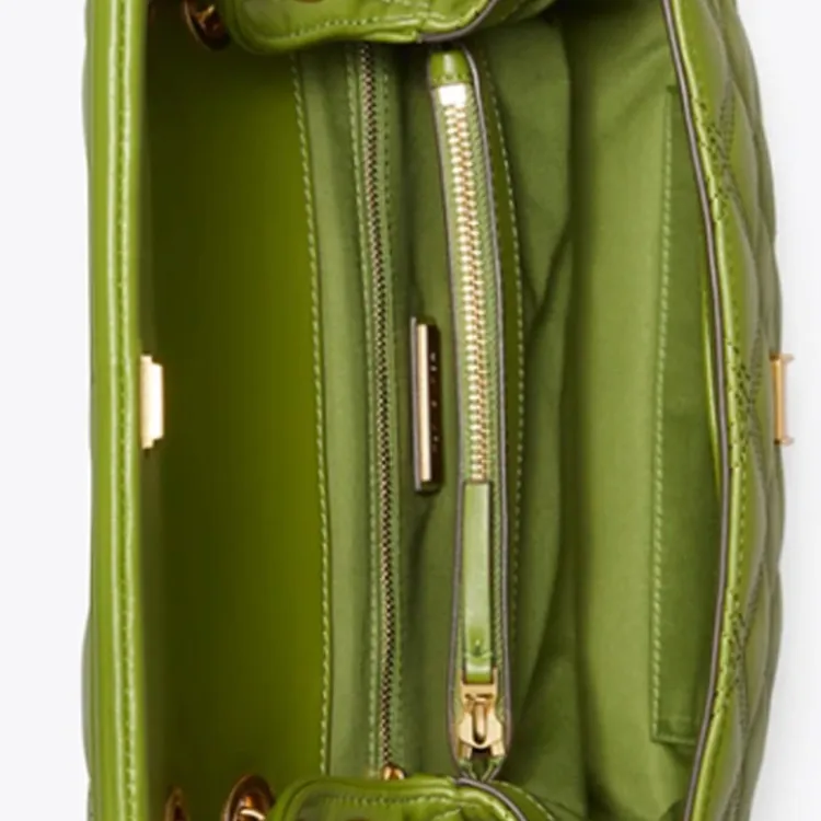 TORY BURCH TB Fleming Sheepskin Crossbody Chain Bag, Shoulder Bag Tubas Women's Verdant Green-3